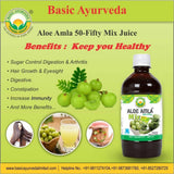 Basic Ayurveda Aloe Amla 50-Fifty Mix Juice - 1 Liter image 2