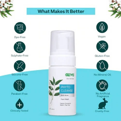 OZiva Phyto Cleanse Anti-Acne Facewash - 100 ml image 4