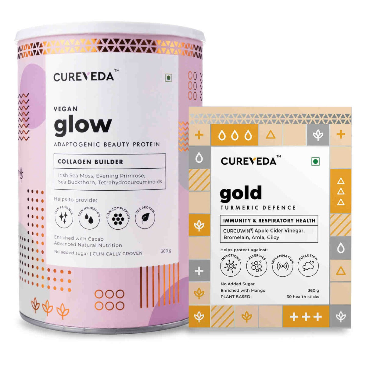 Cureveda Radiance & Wellness Combo – Glow & Gold Health Support Duo image 2