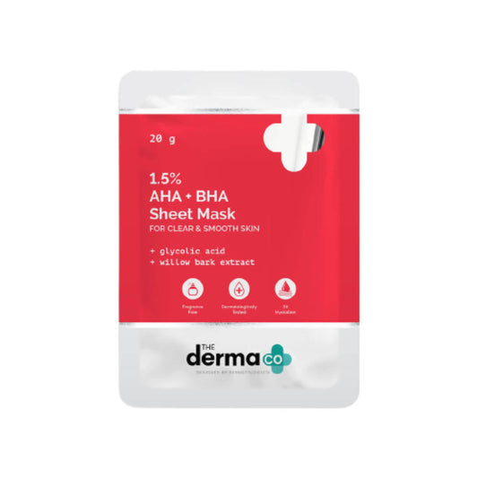 The Derma Co 1.5% AHA + BHA Sheet Mask -20 gm image 1
