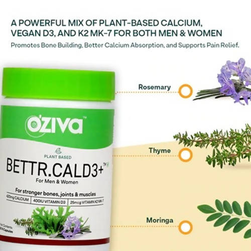 OZiva Plant Based Bettr.CalD3+ Capsules For Men And Women image 3