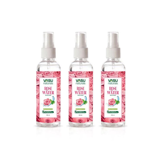 Vasu Naturals Rose Water - 100 ml (Pack of 3) image 1