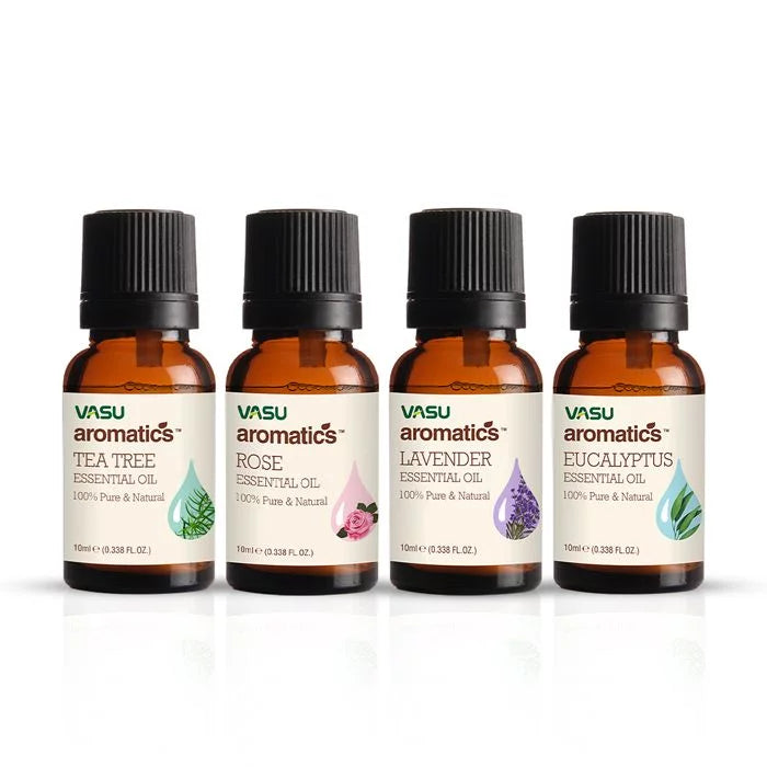 Vasu Aromatics Combo of Rose Tea Tree & Eucalyptus & Lavender Essential Oil - 40 ml image 1