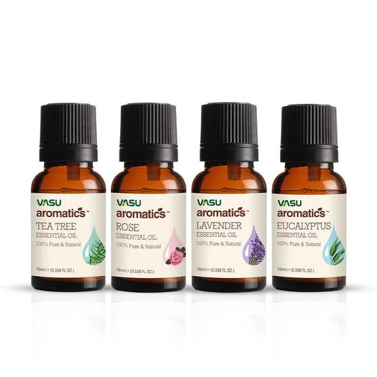 Vasu Aromatics Combo of Rose Tea Tree & Eucalyptus & Lavender Essential Oil - 40 ml image 1