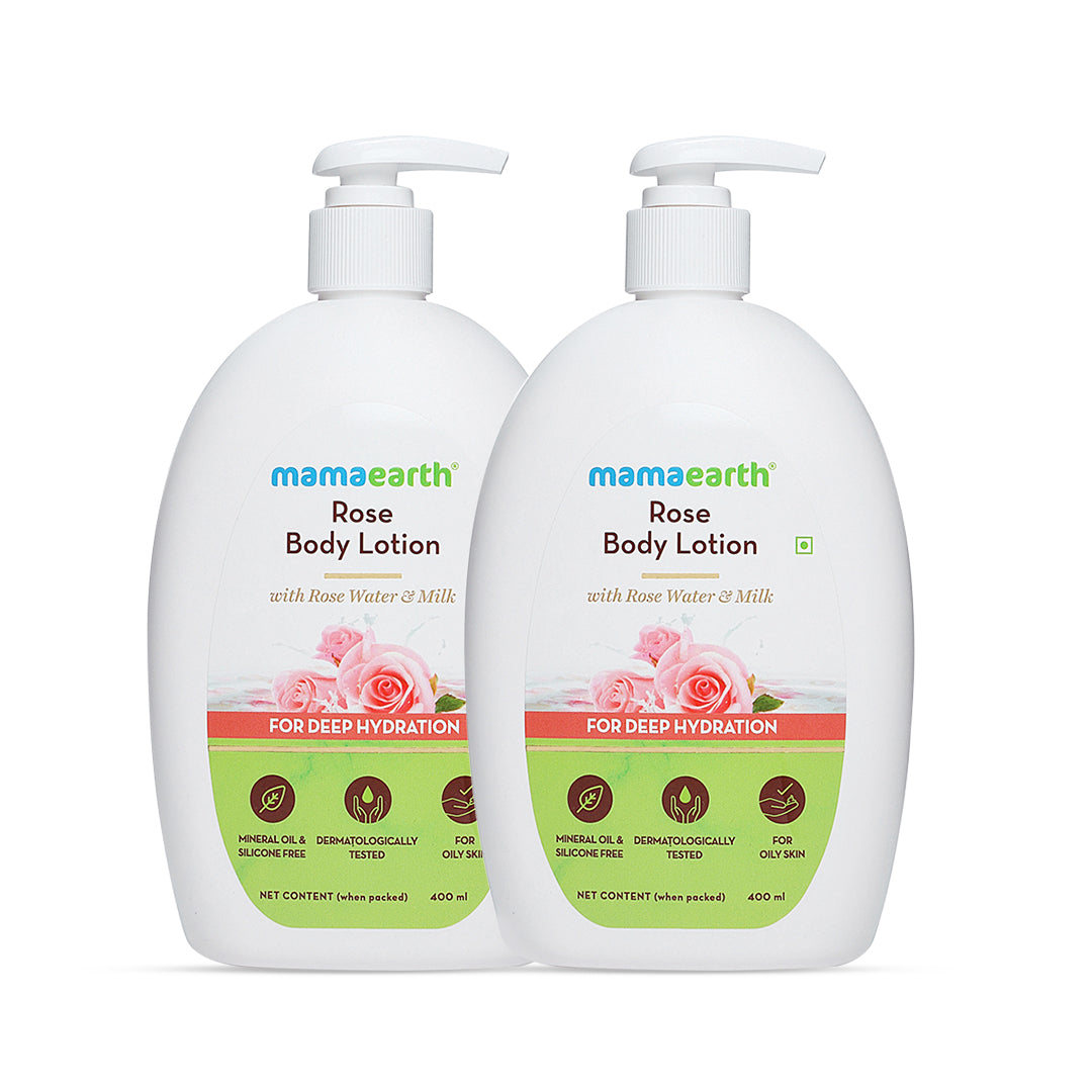 Mamaearth Rose Body Lotion for Deep Hydration - 400 ml - Pack of 2 image 1