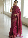 Traditional Banarasi Soft Silk Saree With Blouse 11-KT image 7