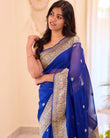 Soft Lilan Slab Attractive Charmfull Beautiful Simple Saree With Blouse 11-KT image 1