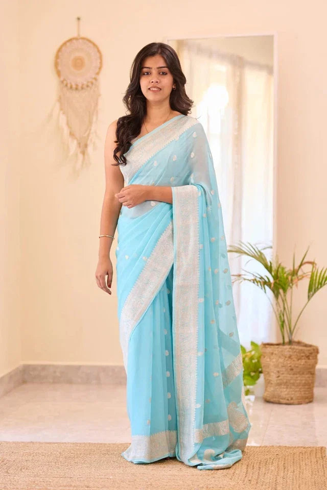 Soft Lilan Slab Attractive Charmfull Beautiful Simple Saree With Blouse 11-KT image 5