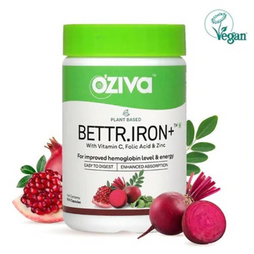 OZiva Plant Based Bettr. Iron+ Capsules - 60 image 1