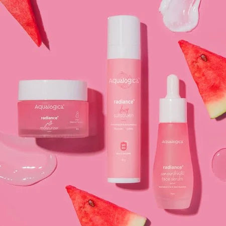 Aqualogica Radiance+ Skincare Set with Niacinamide, Watermelon & Hyaluronic Acid – 3-Piece Daily Routine image 1