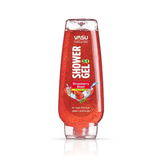 Vasu Naturals 3 in 1 Strawberry Blast Shower Gel For Hair Face And Body - 250 ml image 1