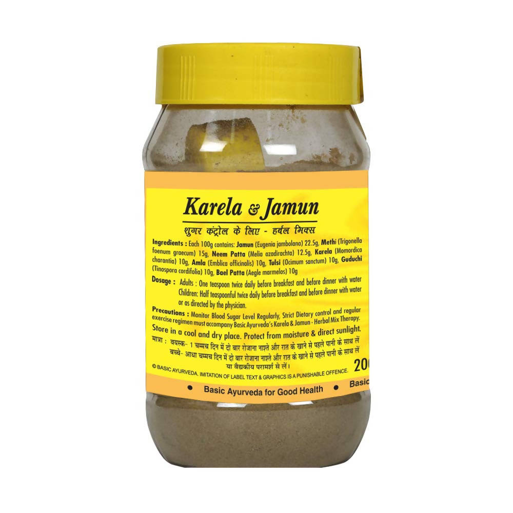 Basic Ayurveda Karela & Jamun Herbal Mix For Sugar Control - 200 gms image 3