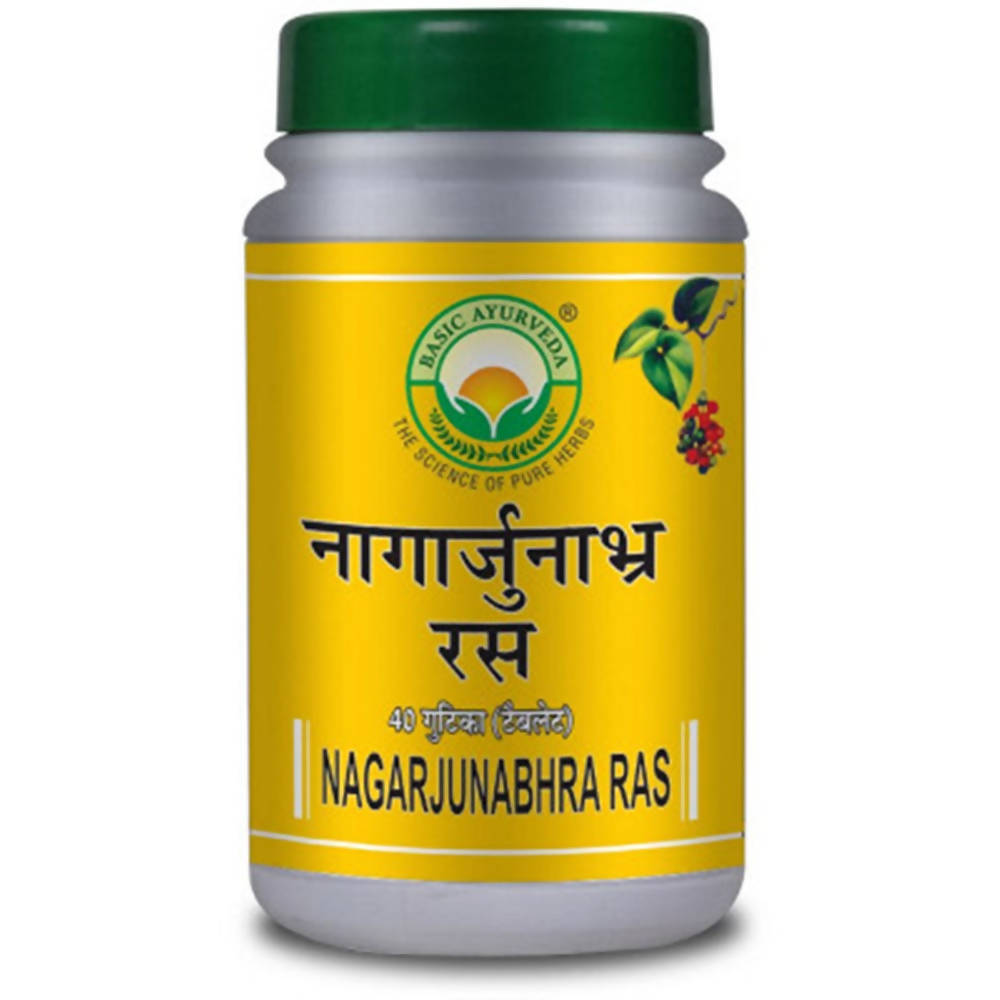 Basic Ayurveda Nagarjunabhra Ras Tablets - 40 Tablets image 1