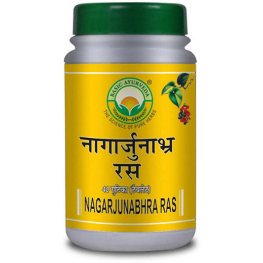 Basic Ayurveda Nagarjunabhra Ras Tablets - 40 Tablets image 1