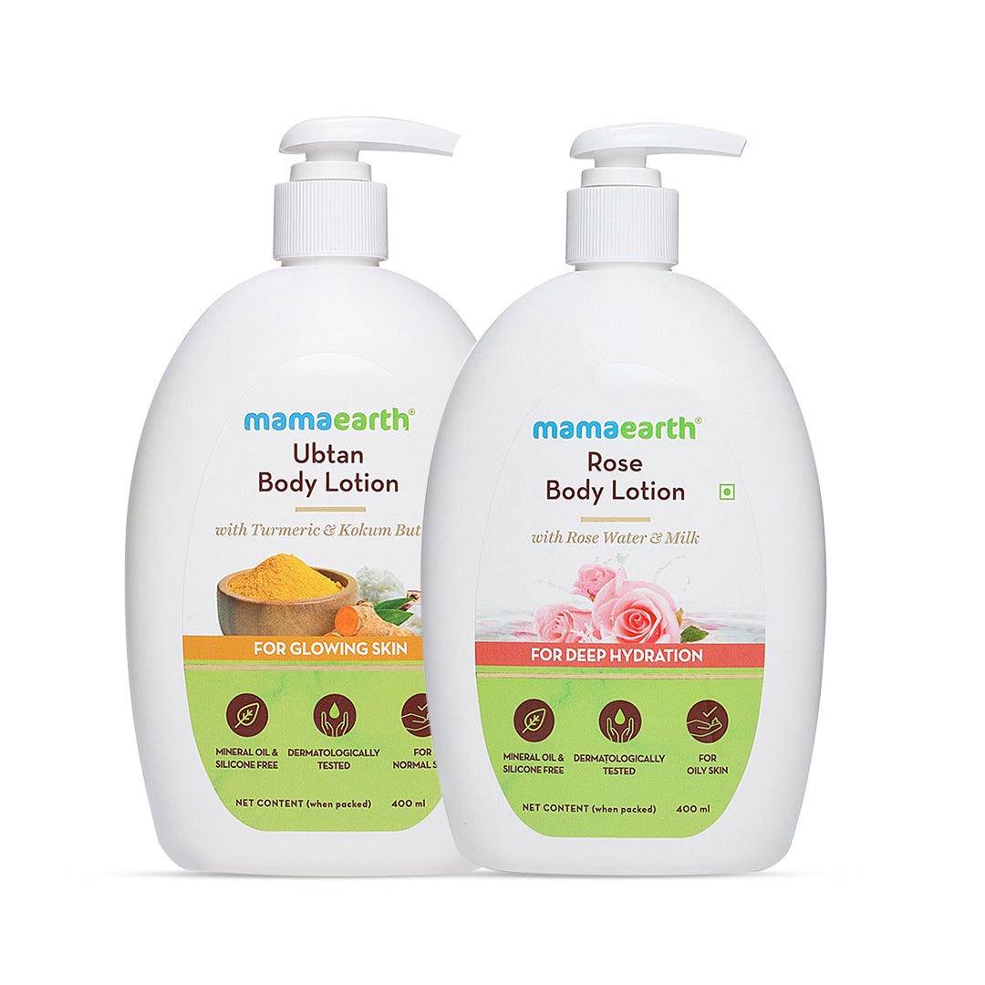 mamaearth Skin Nourishing Body Care (Ubtan Body Lotion + Rose Body Lotion) image 1