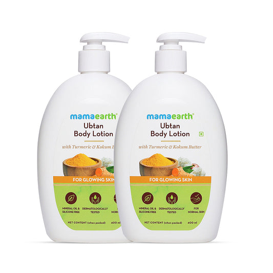 Mamaearth Ubtan Body Lotion for Glowing Skin - 400 ml - Pack of 2 image 1