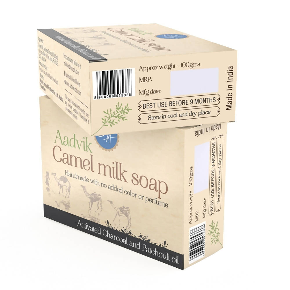 Aadvik Camel Milk Soap With Activated Charcoal And Patchouli Oil - 100 gms image 2