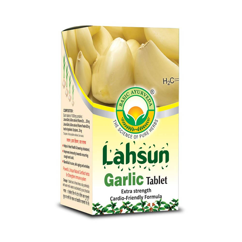 Basic Ayurveda Lahsun Garlic Tablet - 40 Tablets image 3