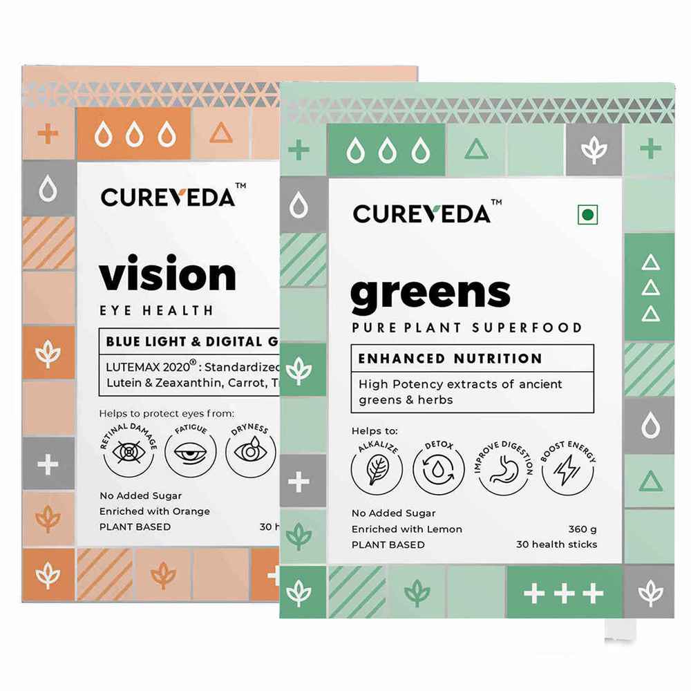 Cureveda Greens & Vision Wellness Combo - Natural Immunity & Wellness Support image 1