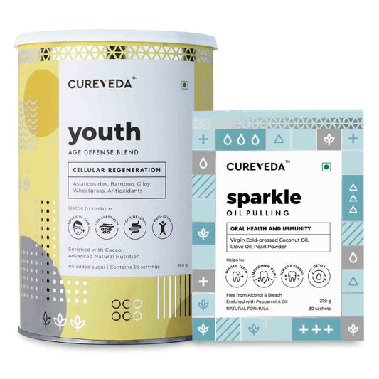 Cureveda Youth & Sparkle Wellness Combo – Skin & Oral Care Essentials image 1