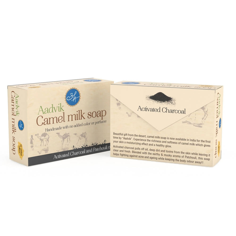 Aadvik Camel Milk Soap With Activated Charcoal And Patchouli Oil - 100 gms image 3
