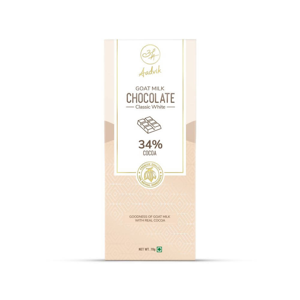 Aadvik Goat Milk Chocolate Classic White - 70 gms image 1